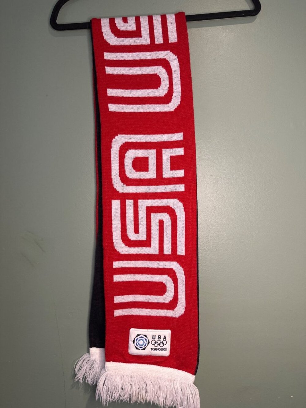 Roots USA 2006 Torino Olympics Scarf Team USA Red White Official Collectible